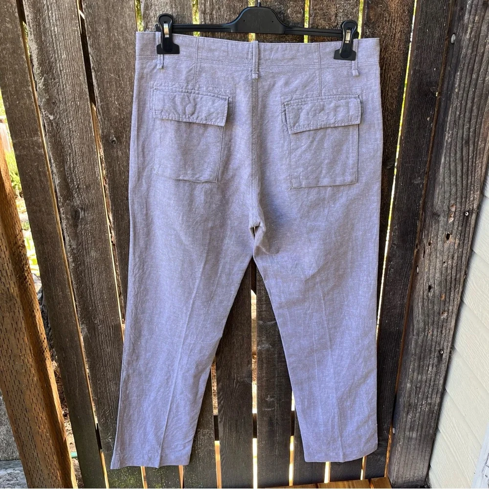 Banana Republic Men’s Linen Cotton Straight Fit Beachy Pants In Taupe Sz 32 X 30
